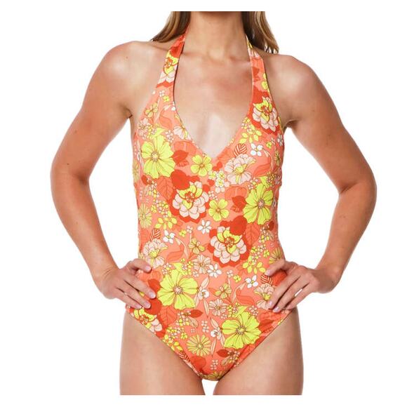 Sanctuary Reversible Halter Tie One Piece Swimsuit NWT - Picture 2 of 4